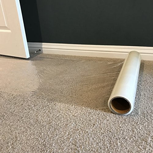IPRIMIO Protective Film for Surface, Carpet and Paint Protection- 24" by 50 Feet clear sheet – Tear Resistant, 2mm Extra Thick and 50 Microns Thickness – Multipurpose indoor and outdoor use