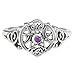 Dryad Design Sterling Silver Heart Pentacle Ring with Natural Amethyst Size 6