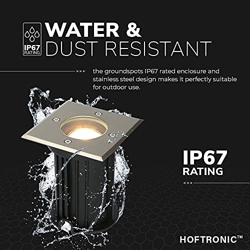 9x Ramsay dimbare LED grondspot - Vierkant - RVS - 2700K warm wit - 5 Watt - IP67 straal waterdicht - 3 jaar garantie - Afbeelding 6