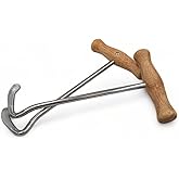 William Hunter Boot Hooks with Wooden Handle & Steel Hooks - Boot Pulls for Cowboy Boots for Men and Women - Durable Design & Comfortable Grip