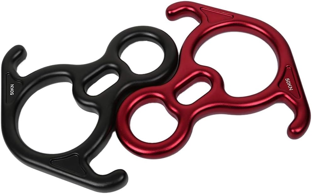 AOKWIT 50KN Rescue Figure, 8 Descender Large Bent-Ear Belaying and Rappelling Gear Belay Device Climbing for Rock Climbing Peak Rescue 7075 Aluminum Alloy (Red) : Sports & Outdoors