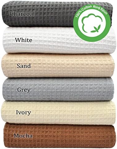 Value Homezz, 100% Soft Ringspun Cotton Thermal Blanket - Queen Charcoal Easy Care Soft Cotton Blankets Waffle Design (Queen - 90 x 90 Inches, Charcoal)