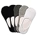 Yolev Low Cut No Show Socks Cotton Socks for Men Loafer Flat Shoe with Anti-slip Silicone Pad 5 Pairs (Mixed)