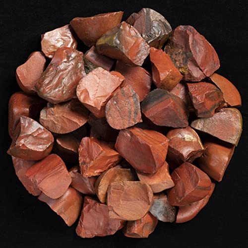 Crocon 1LB Red Jasper Bulk Raw Rough Rock Natural Gemstones Tumbling Cabbing for Chakra Stone Balancing Reiki Healing Good Luck Spiritual Home Office Decor — image 1