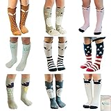 Gellwhu Baby Girls Boys Cotton Animal Cartoon Knee High Socks Stockings 9 Pairs
