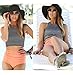 Mansy Women's 2PCS Tripe Padded Push Up High Waisted Bikini Swimsuit Swimwear