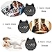 Three BY Digital Alarm Clock,3 Alarm Settings Wooden Electronic LED Display Snooze Time Temperature USB Charging with Voice Control for Bedroom,Bedside Kids,Office-Black (Cat)