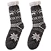 DoSmart Men's Winter Thermal Fleece Lining Knit Slipper Socks Soft Warm Cozy Fuzzy Fluffy Christmas Non Slip Socks (Dark Grey)