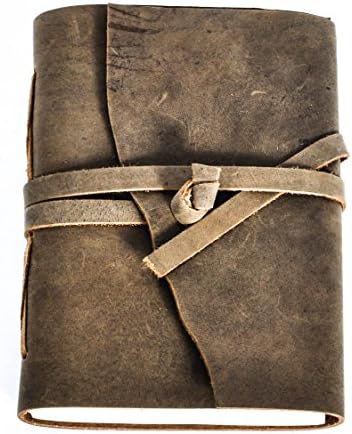 Notebook Leather Travelers Journal- Handmade Leather Bound Notepad 5 x 7 Size Travelers Notebook For Men &amp; Women- Handmade Unlined Paper Gift for Students Writers Artists