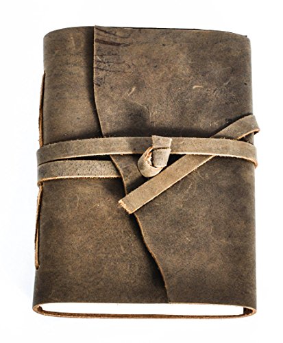 Notebook Leather Travelers Journal- Handmade Leather Bound Notepad 5 x 7 Size Travelers Notebook For Men &amp; Women- Handmade Unlined Paper Gift for Students Writers Artists