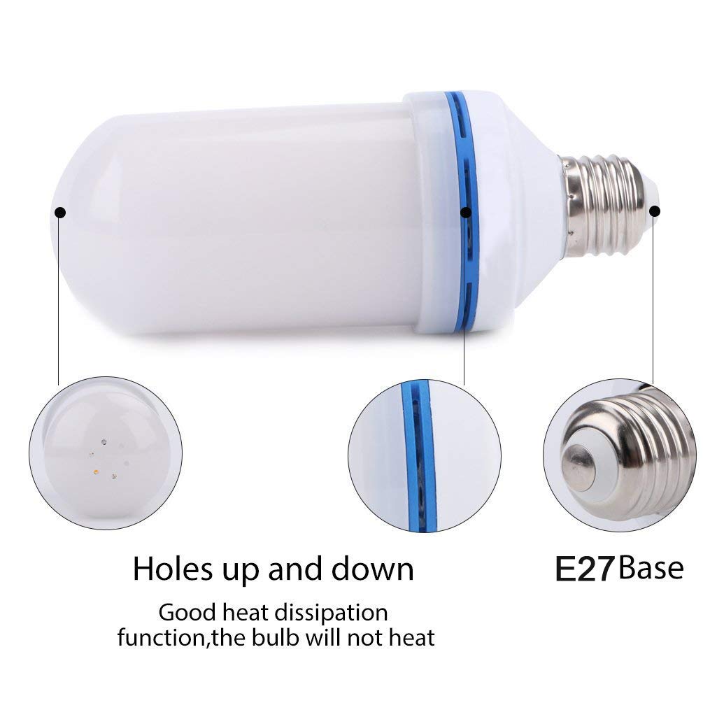 AUTFIT Led Flammen Lampe mit simuliertem Flammen Licht, 4 Modi Flamme Glühbirne, E27 Base Dekorative Leuchtmittel Flamme Birne für Halloween/Valentinstag/Zuhause/Hotel/Bar/Garten（1-Pack)