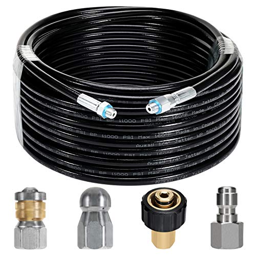 AUSAIL Sewer Jetter Kit for Pressure Washer,50FT,5800PSI,NPT 1/4 Inch