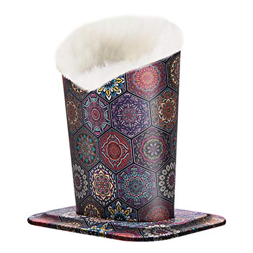 PG6 Plush Lined Eyeglasses Holder Stand Case Protective Glasses Case for Desks, Mandala 2 - Thumbnail 4