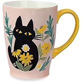NymphFable Cat Mug Large Ceramic Coffee Mug with Handle 100% Hand Painted Christmas Gift 600ml/20oz