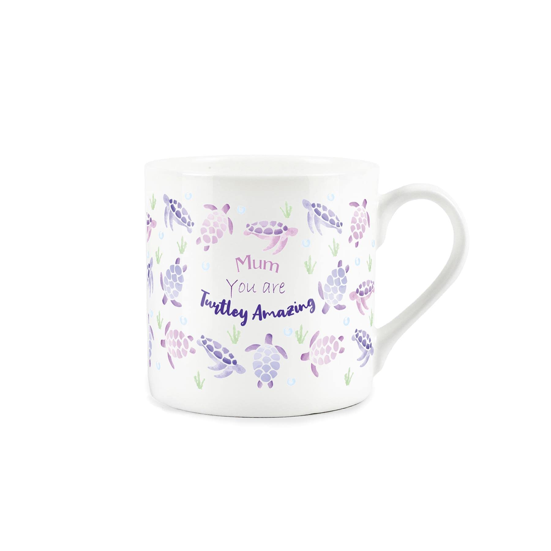 Purely Home Turtley Amazing Mum Design Mug - Fine Bone China White Mothers Day Mug Coffee/Tea Gift