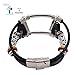 Smatiful Fancy Bands (Small Mediume Large XL are All Ok) with Stainless Steel Clasp and Gunmetal Parts for Women, Adjustable Replacement Leather Watch Band for Fitbit Versa 1,2 & Lite, Classic Black