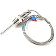 RTD PT100 Temperature Sensor Probe, 1/2" NPT Threads Thermocouple Temperature Sensing Tool with 2 Meter Cable