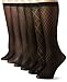 Anne Klein Women's Classic Diamonds Trouser Sock 6-Pack, Black, 9-11