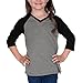Kavio! Little Girls 3-6X Sheer Jersey Contrast V Neck Raglan 3/4 Sleeve Dark H.Gray/Black 4