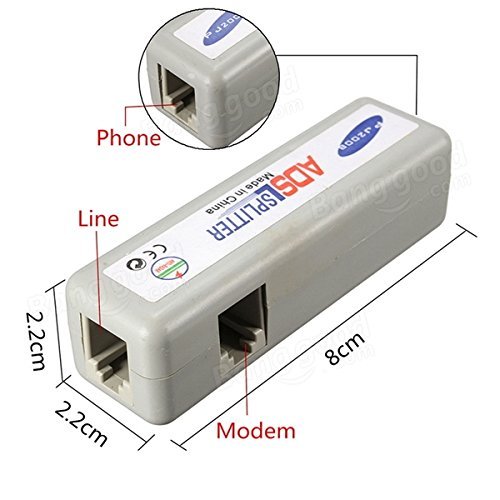Pink Lizard RJ11 ADSL Fax Modem Broadband Phone Network Jack Cable Line Filter Splitter