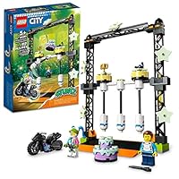 LEGO City Stuntz The Knockdown Stunt Challenge Playset, 60341 Adventure TV Series Action Toy for Kids Aged 5 Plus with Stunt Bike, Racer & Accessories