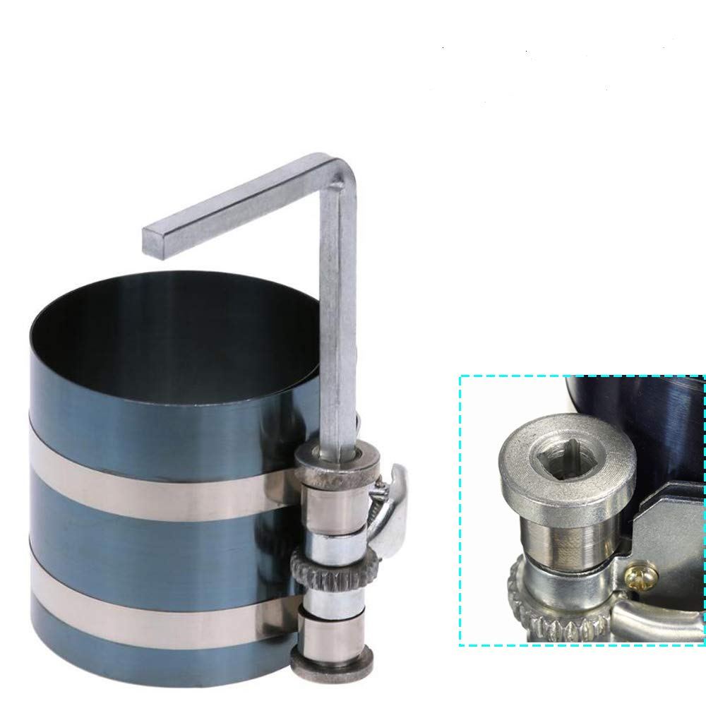 Piston Ring Tension Bands Piston Ring Compressor 53 mm -152 mm, 75 mm Deep Motor Installer Band Ratchet Pliers Remover Expander Motor Tool