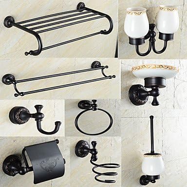 hsheng® Accesorios de baño Set/toallero de barra bronce ...