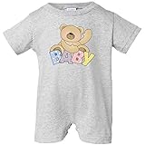 Inktastic Unisex Baby Waving Baby Teddy Bear Baby Romper 18 Months Ash Grey