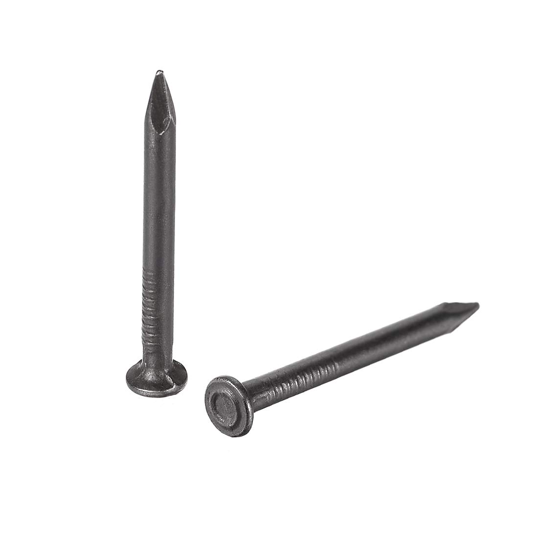 sourcing map Hardware Nails Carbon Steel Point Tip Wall Cement Nail 30mm(1.2") 3mm Rod Dia Black 200pcs