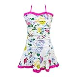 qyqkfly Girls' Floral Adjustable One Piece Bathing Suit 3Y-11Y Swim Suit(FBA)