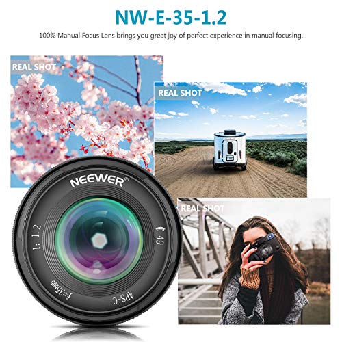Neewer 35mm F1.2 APS-C Objectif Focale Manuelle Fixe Grande Ouverture en Aluminium pour Fuji Appareil Photo Mirrorless avec Support E X-A1 X-A10 X-A2 X-A3 X-A X-M1 X-M2 X-T1 etc - Image 4
