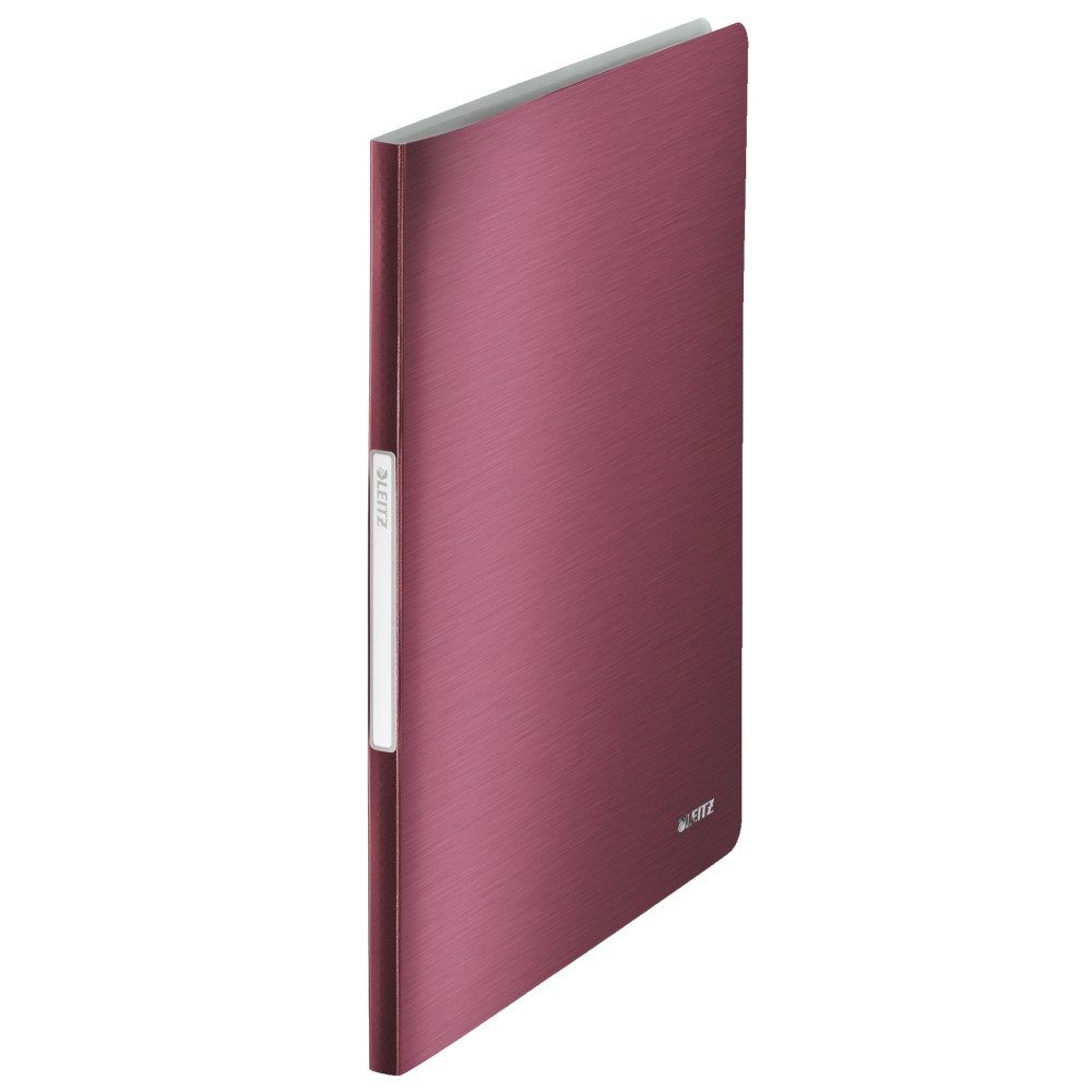 Leitz A4 Display Book, 20 Pockets, 40 Sheet Capacity, Transparent Pockets, Garnet Red, Style Range, 39580028