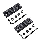 2 Pack, 5-Slot Keymod Rail Section Picatinny Rail for Key Mod Handguard Mount Rail Sytstem