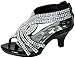 JJF Shoes Angel-37 Kids Black Little Girls Bling Rhinestone Platform Dress Heels Sandals-1