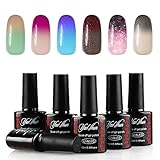 Yaoshun Soak Off Gel Nail Polish Temperature Color Changing Series 6Pcs Sets 10ml Mixed Colors #002