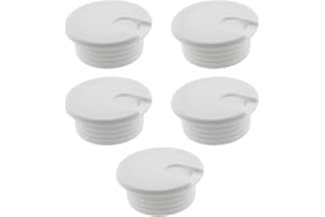 HJGarden 5PCS 1-1/2inch / 38mm Desk Grommet Wire Cord Cable Grommets Hole Cover for Office PC Desk Cable Cord Organizer Plastic Cover, White