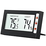 AMIR Indoor Digital Hygrometer Thermometer, Humidity Monitor with Temperature Gauge Humidity Meter,  LCD Screen Multifunctional Hygrometer for Baby, Kids,  Home, Car, Office, Etc. (Mini)