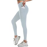 Velupalone Women's Nylon Yoga Workout Leggings with Pockets High Waisted Pants Gym Pilates Running Fitness Activewear