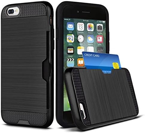 iPhone 7 Plus Case, Cellaria Card Slot Series - [Shockproof][Drop Protection] Hybrid Dual Layer Slim Wallet Case Cover For Apple iPhone 7 Plus (5.5 Inch), Black