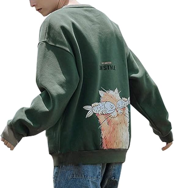 Amazon ピュ フェリーチェ トレーナー ビッグシルエット トップス 長袖 シャツ ゆったり 秋 冬 春 ロンt スウェット メンズ トレーナー パーカー 通販