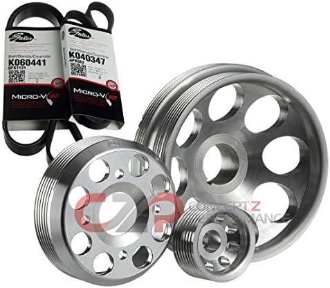 Unorthodox Racing SS10151A 3-pc Pulley Set (Polished) Stock Size w/ Belts - 03-06 350Z Z33