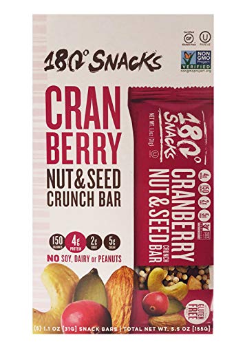 180 Snacks Fruit Nut & Seed Crunch Bar 1 Pack, 5 Snack Bar (Cranberry)