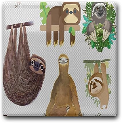 Linpark Cute Sloth Square Drink Coaster Holder Cup Mats Ceramics 11cm