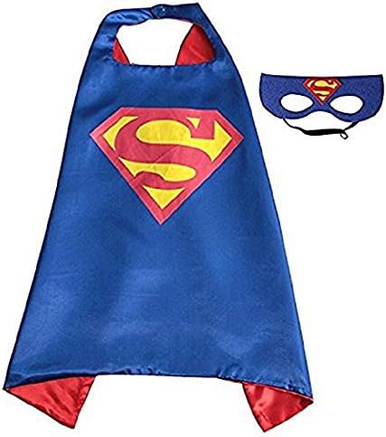  ERT13 Kids Dress up Comic Cartoon Superhero Costume with Satin Cape and Matching Felt Mask