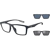 Emporio Armani mens Ea4189u Universal Fit Prescription Eyewear Frames With Two Interchangeable Sun Clip-ons