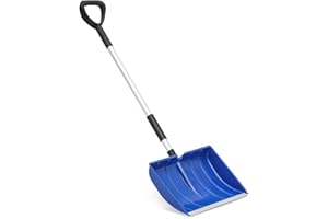 Athena Collection 16" Snow Shovel for Driveway,Plastic Snow Shovel with D-Grip Handle,Detachable Large Snow Shovel with Durable Aluminum Edge for Car Garage Camping Outdoor
