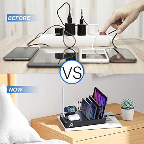 KKM 7 in 1 Charging Station for Multiple Devices, 40W Charging Dock