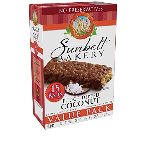 Sunbelt Bakery Fudge Dipped Coconut Chewy Granola Bars, 15 Count per