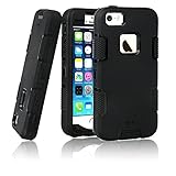 iPhone 5S Case, Elegant Choise Shock Absorbing Case, Rubber Combo Hybrid Impact Silicone Armor Hard Case Cover for Apple iPhone 5S (Black)