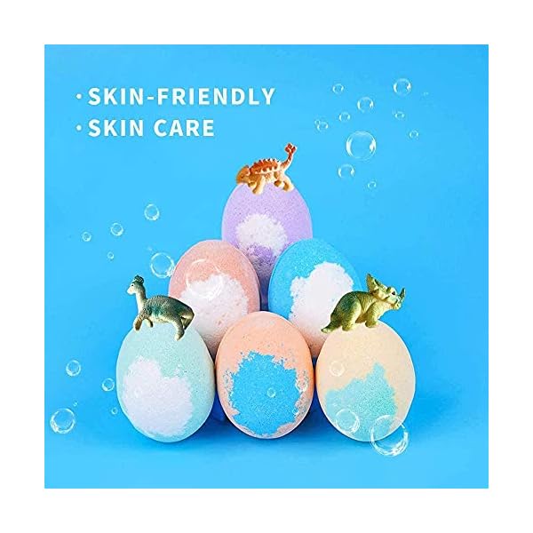 Suprised-Bath-Bombs-for-Kids-with-Toys-Inside-6-Colorful-Bath-Fizzy-Ball-Set-with-Dinosaurs-Surprise-Natural-Moisturizing-Ingredients-Childrens-Day-Birthday-or-Easter-Gift-for-Girls-and-Boys Bath Bombs Gift Set for Kids with Surprise Inside - 6 PCS Bath Fizzy Set - with Mini Dinosaurs, Natural Moisturizing…
